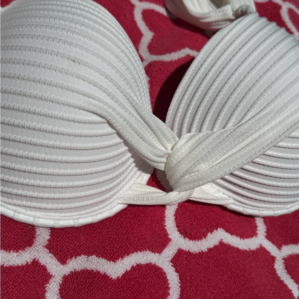 White Ribbed Bikini Top - Picture 3 of 6